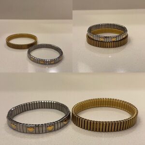 Gold and Silver Stretch Bracelets